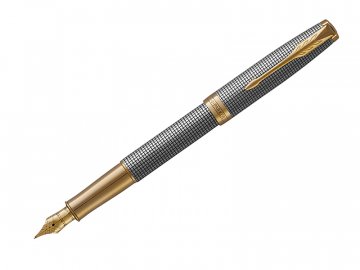 Parker Royal Sonnet Silver Chiselled GT - plnicí pero 18K