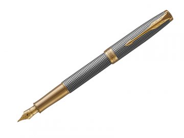 Parker Royal Sonnet Silver Chiselled GT - plnicí pero 18K F